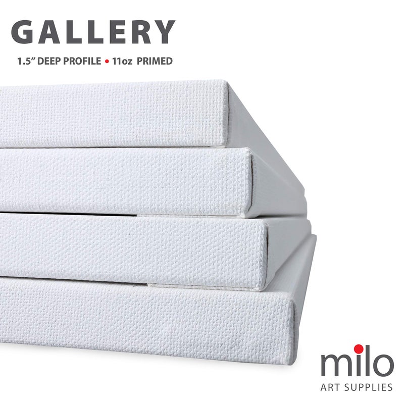 milo Stretched Artist Canvas | 18x24 inches | 4 Pack | 1.5â€ inch Thick Gallery Profile | 11 oz Primed Large Canvases for Painting, Ready to Paint Art Supplies for Acrylic, Oil - Image 3